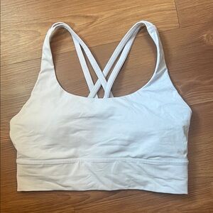 lululemon athletica White Cross-Back Light Support Sports Bra